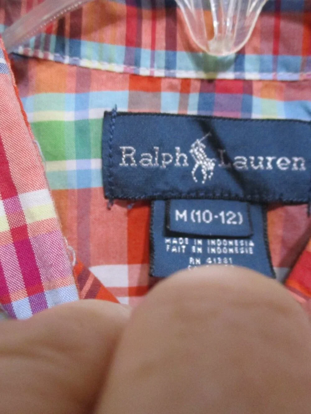 Ralph Lauren Multicolor Boy's Plaid Button Up Short Sleeve Dress Shirt  Sz. M